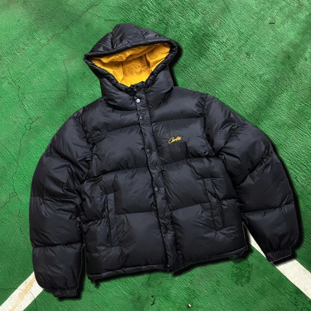 High version CORTEIZ Devil's Island Hip Hop Hooded Down Cotton Jacket Small Label Embroidered West Coast Warm Coat Trendy (1)