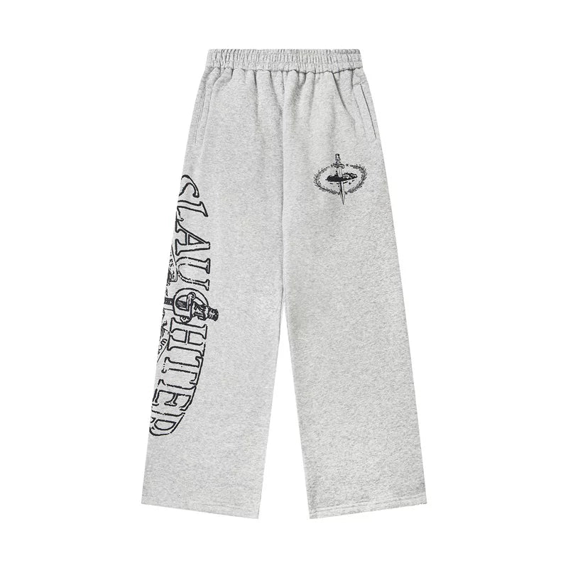 Corteiz Tracksuit American Street Style Fleece‑Lined  Sweatpants