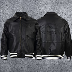 High version Corteiz Devil's Island American street Pu leather jacket cotton coat Western motorcycle trend Crtz jacket jacket (1)
