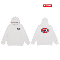 Cross border high version trendy brand Supreme letter printed hooded sweatshirt jacket, classic BOX looped hoodie for men and women (65)