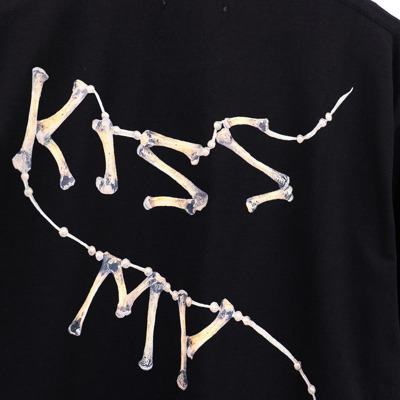 Denim Tears Black Oversized Short Sleeve Tee with Gold Denim Tears Text Graphic