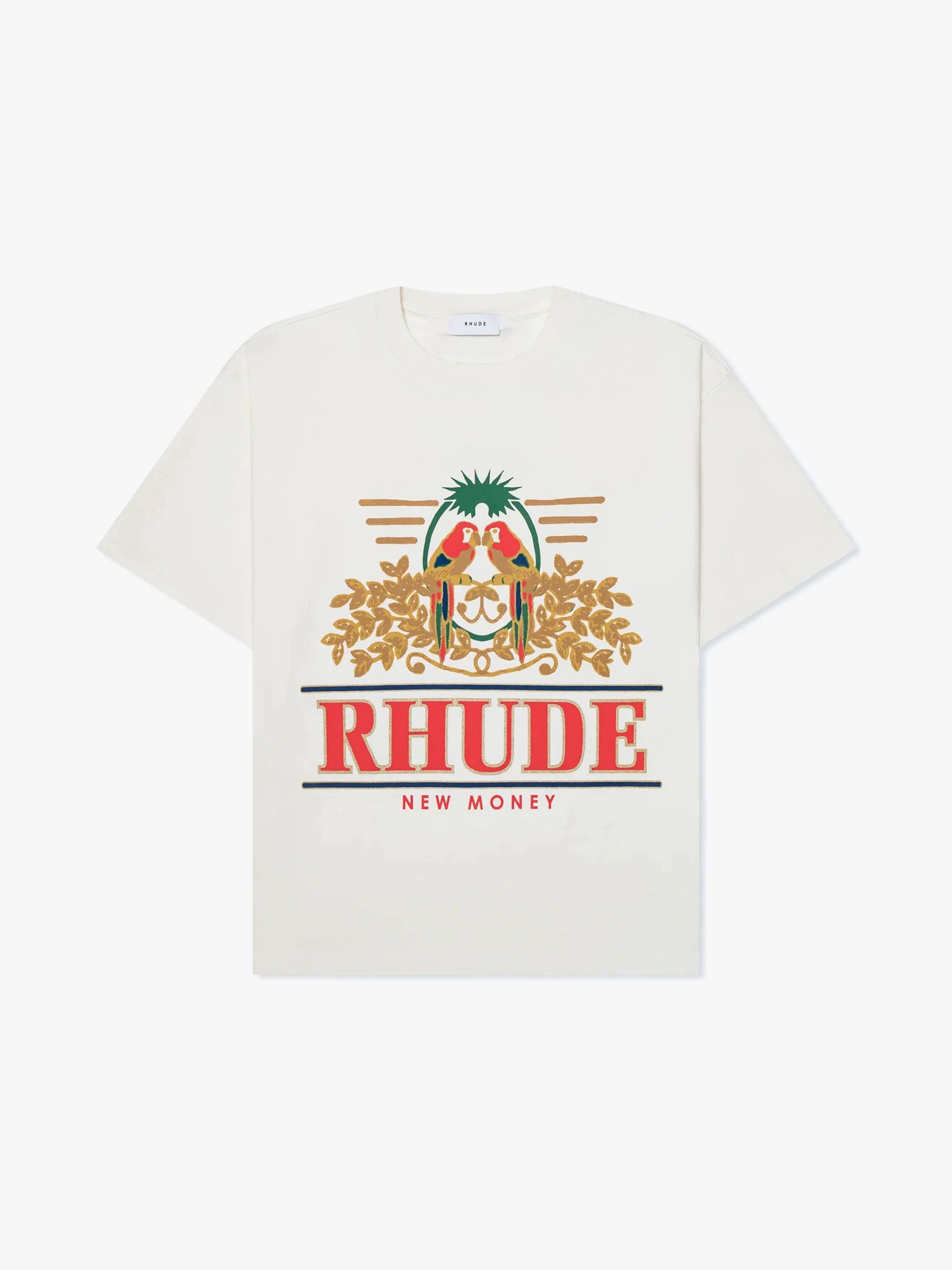 RHUDE letter printed 25S American retro printed short sleeved T-shirt for men and women, loose round neck street pure cotton top (14)