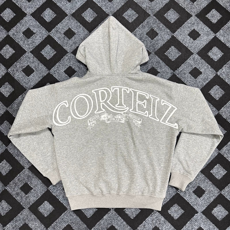 Corteiz Hoodie Fashion High Street Autumn/Winter Casual Letter Logo Printed Velvet Cardigan Hooded Sweatshirt for Men (1)