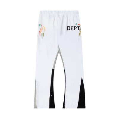 Gallery Dept hand-painted splashed ink spliced drawstring high street casual thick cotton pants micro flared men's and women's loose sports pants (17)