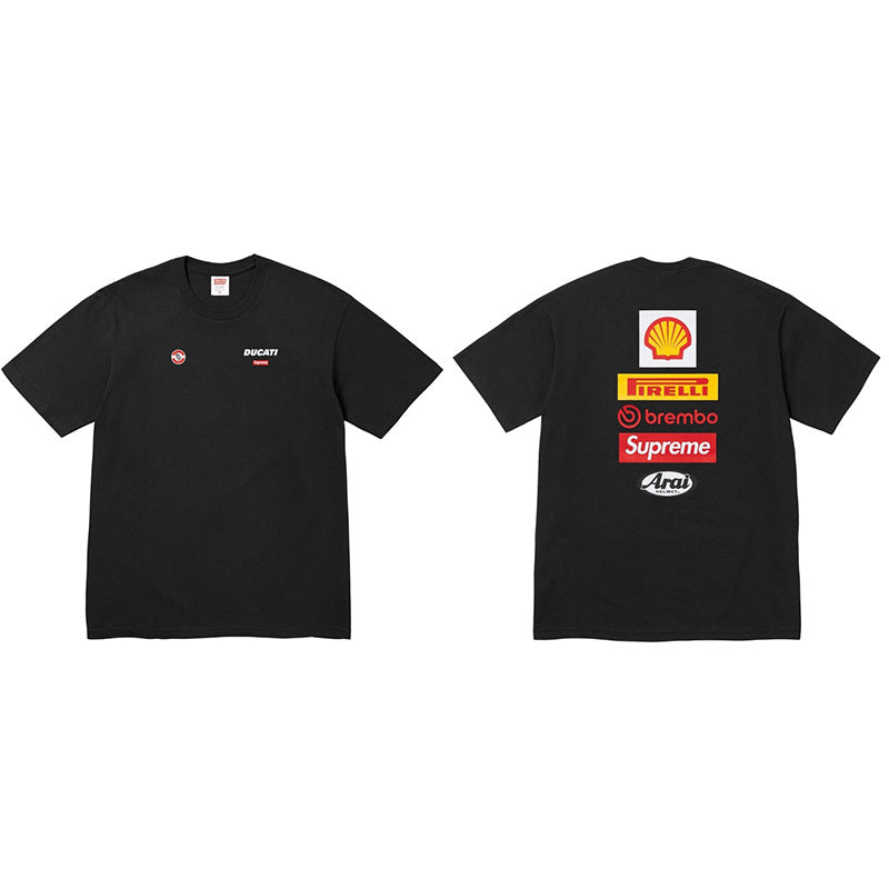 Heavy Cross border Trendy Supreme Letter Printed T-shirt BOX Round Neck Short Sleeve Men's and Women's Loose Casual T-shirt Men's and Women's (29)