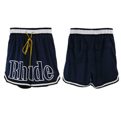 RHUDE shorts Marlboro fog high street trendy brand drawstring 3m letter reflective hip-hop beach five point basketball pants for men (14)