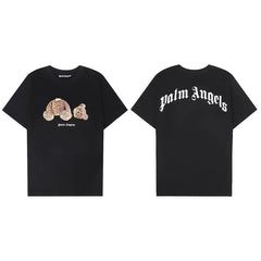 Correct version PALM short sleeved palm angel decapitated bear cartoon bear Angels butterfly print T-shirt men's and women's half sleeves (33)