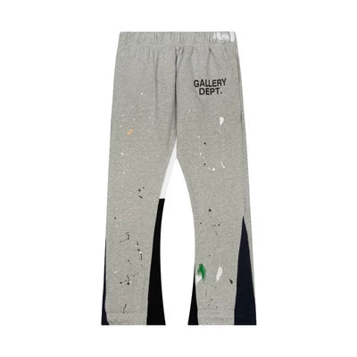 Gallery Dept hand-painted splashed ink spliced drawstring high street casual thick cotton pants micro flared men's and women's loose sports pants (9)