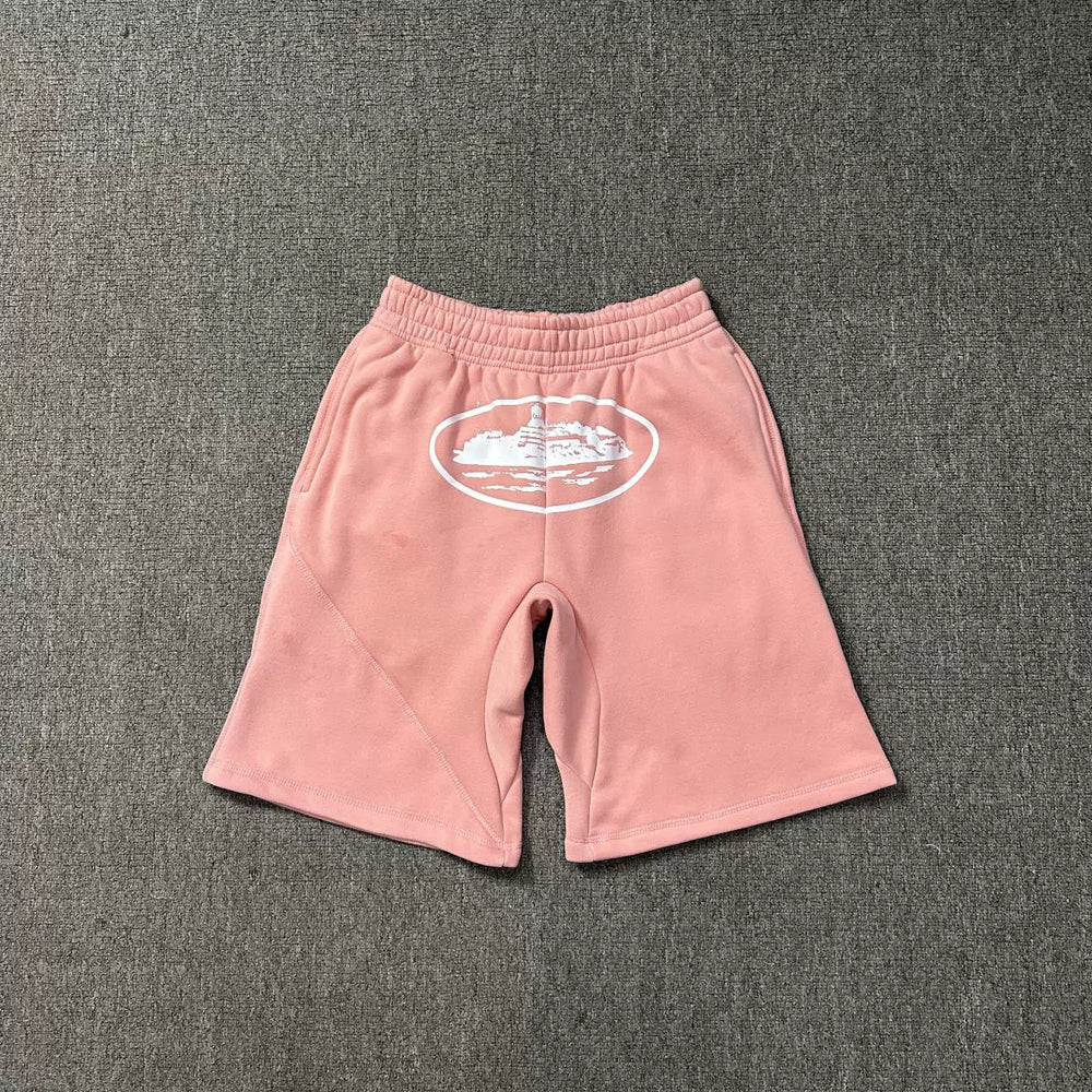 Corteiz Alcatraz Island Meichao High Street Summer Loose Sports and Leisure Heavy Cotton Five-Criss Shorts Fog (6)