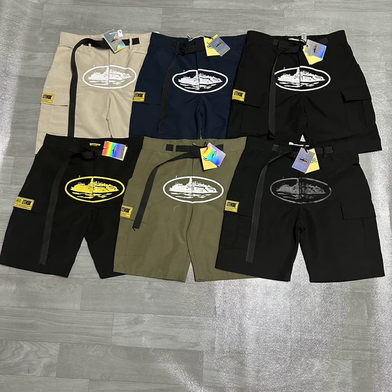 Corteiz Work Shorts American High Street Trendy Brand Summer Outdoor Leisure Multi Pocket Work Shorts for Men