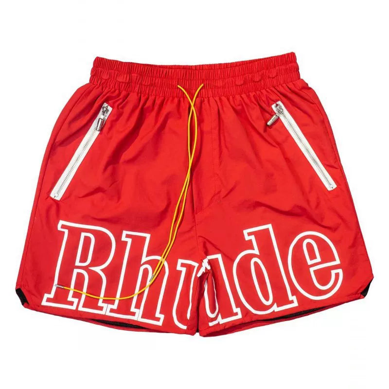RHUDE shorts Marlboro fog high street trendy brand drawstring 3m letter reflective hip-hop beach five point basketball pants for men (2)