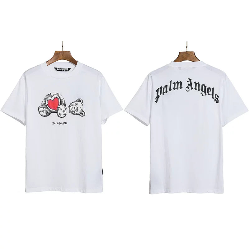 Correct version PALM short sleeved palm angel decapitated bear cartoon bear Angels butterfly print T-shirt men's and women's half sleeves (16)