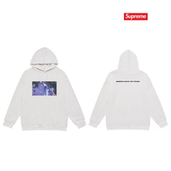 Cross border high version trendy brand Supreme letter printed hooded sweatshirt jacket, classic BOX looped hoodie for men and women (23)