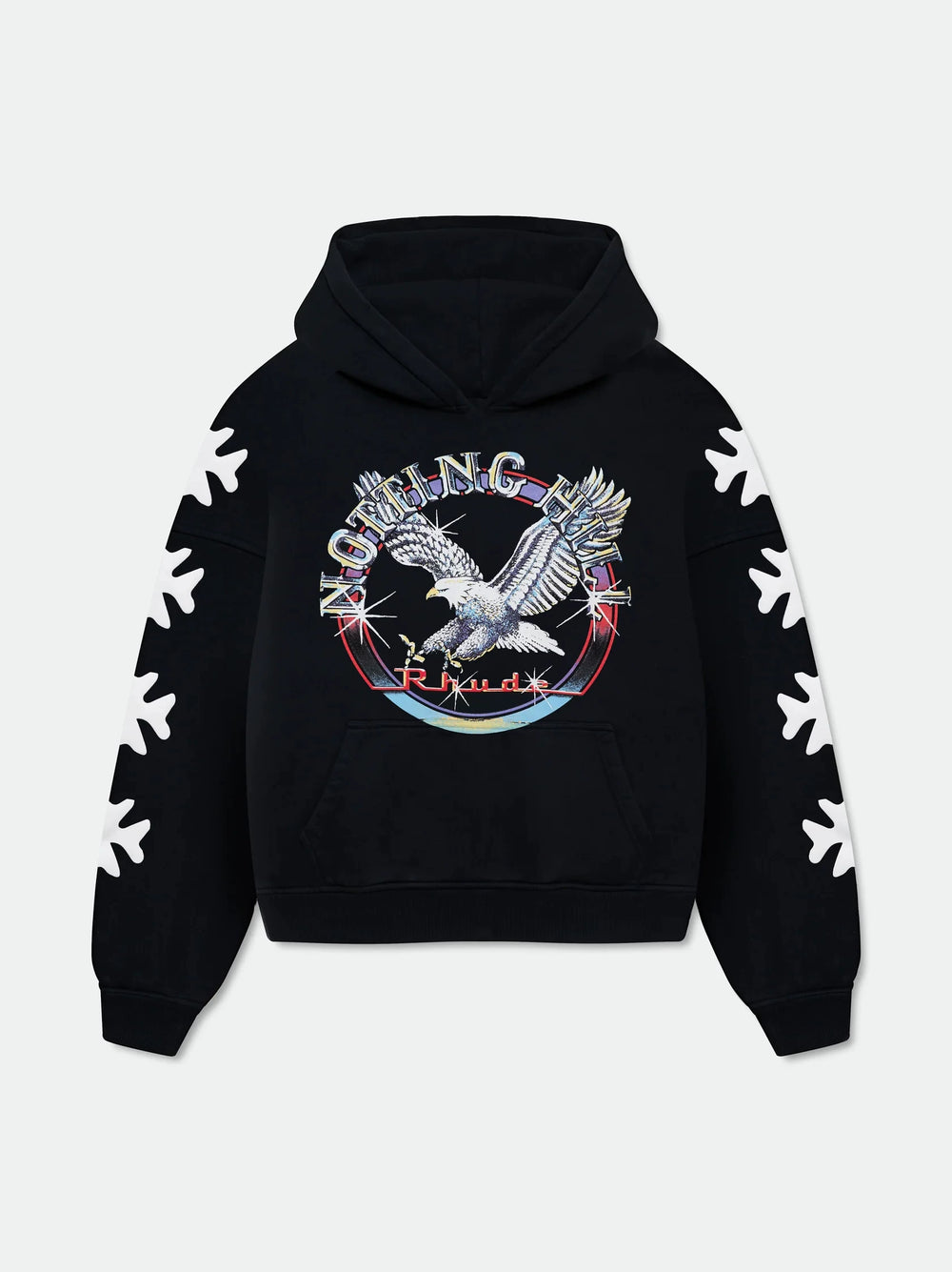 RHUDE美式复古字母印花连帽卫衣男女宽松休闲百搭情侣外套上衣潮 (2)