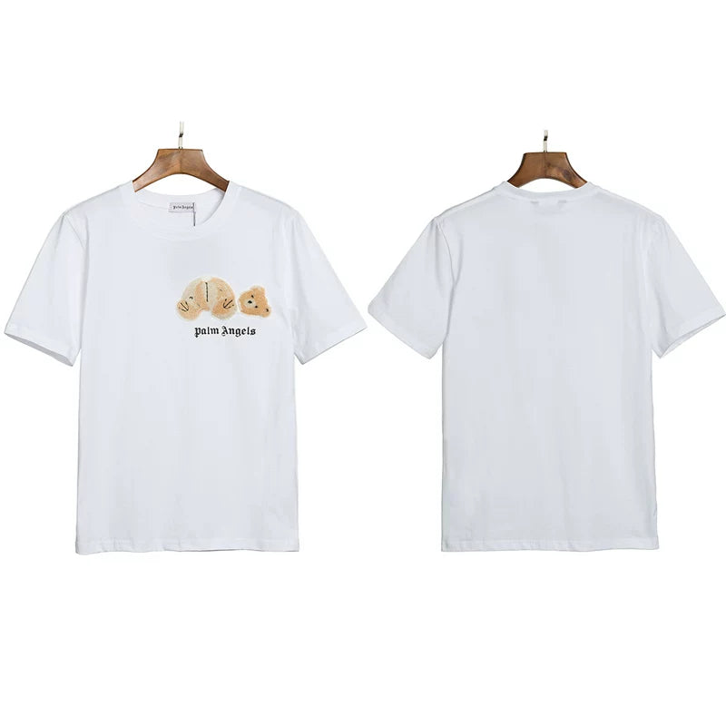 Correct version PALM short sleeved palm angel decapitated bear cartoon bear Angels butterfly print T-shirt men's and women's half sleeves (14)