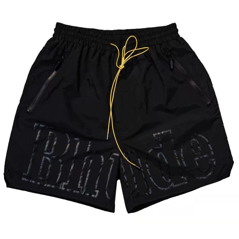 RHUDE shorts Marlboro fog high street trendy brand drawstring 3m letter reflective hip-hop beach five point basketball pants for men (7)