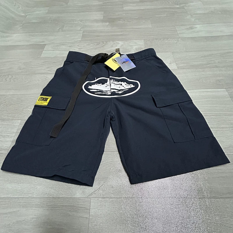 Corteiz Oval Logo Cargo Shorts Multi‑Colors