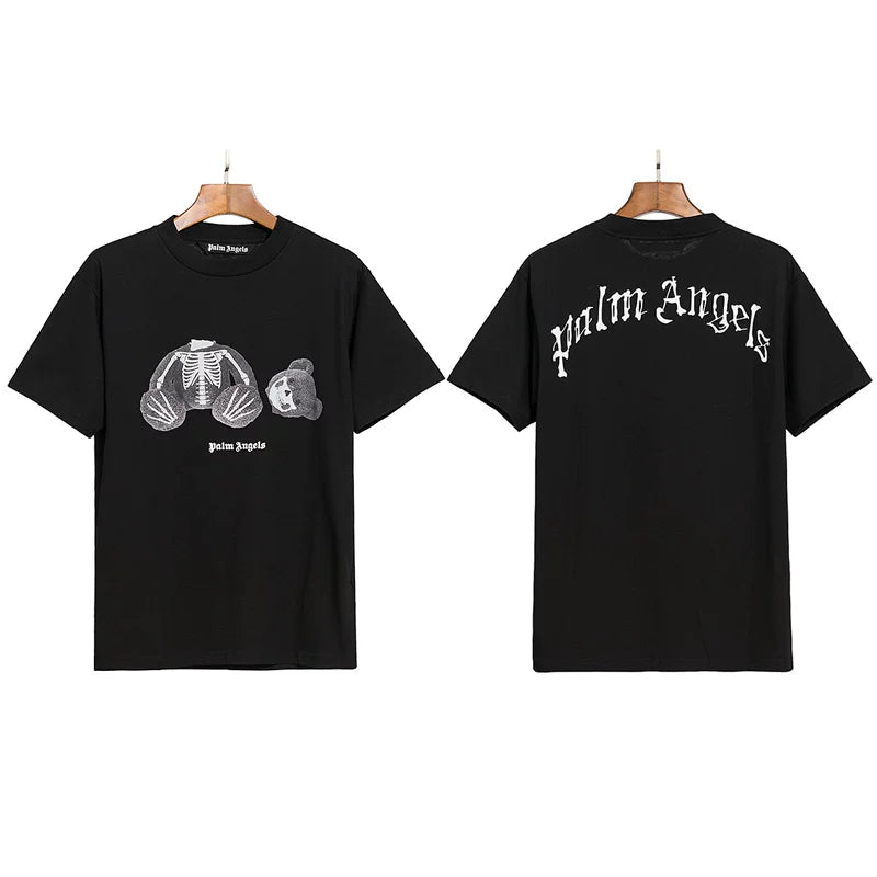 Correct version PALM short sleeved palm angel decapitated bear cartoon bear Angels butterfly print T-shirt men's and women's half sleeves (10)