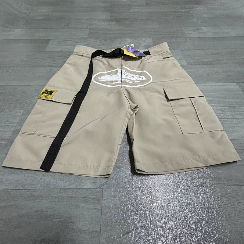 Corteiz Oval Logo Cargo Shorts Multi‑Colors