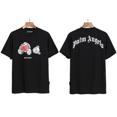 Correct version PALM short sleeved palm angel decapitated bear cartoon bear Angels butterfly print T-shirt men's and women's half sleeves (15)