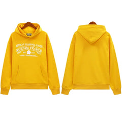 Denim Tears Bright Yellow Vintage Gothic Letter Graphic Hoodie