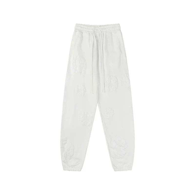 Denim Tears Cotton Wreath Graphic Sweatpants - White / Stealth Edition