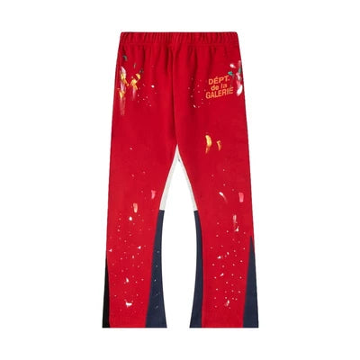 Gallery Dept hand-painted splashed ink spliced drawstring high street casual thick cotton pants micro flared men's and women's loose sports pants (12)