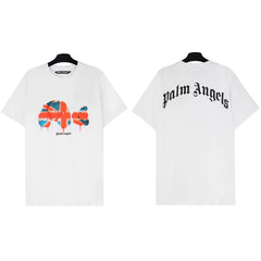 Correct version PALM short sleeved palm angel decapitated bear cartoon bear Angels butterfly print T-shirt men's and women's half sleeves (49)