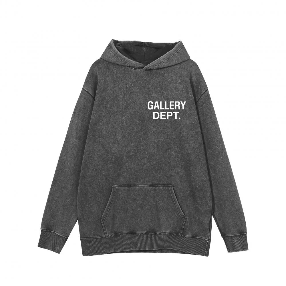 GALLERY DEPT秋季新款扎染拉炼开衫厚棉T高街复古纯棉宽松连帽外套 (3)