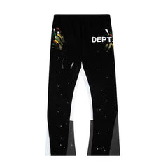 Gallery Dept hand-painted splashed ink spliced drawstring high street casual thick cotton pants micro flared men's and women's loose sports pants (18)