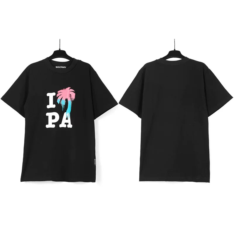 Correct version PALM short sleeved palm angel decapitated bear cartoon bear Angels butterfly print T-shirt men's and women's half sleeves (44)