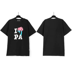 Correct version PALM short sleeved palm angel decapitated bear cartoon bear Angels butterfly print T-shirt men's and women's half sleeves (44)
