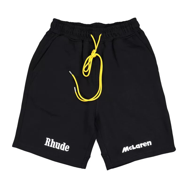 RHUDE shorts Marlboro fog high street trendy brand drawstring 3m letter reflective hip-hop beach five point basketball pants for men (20)