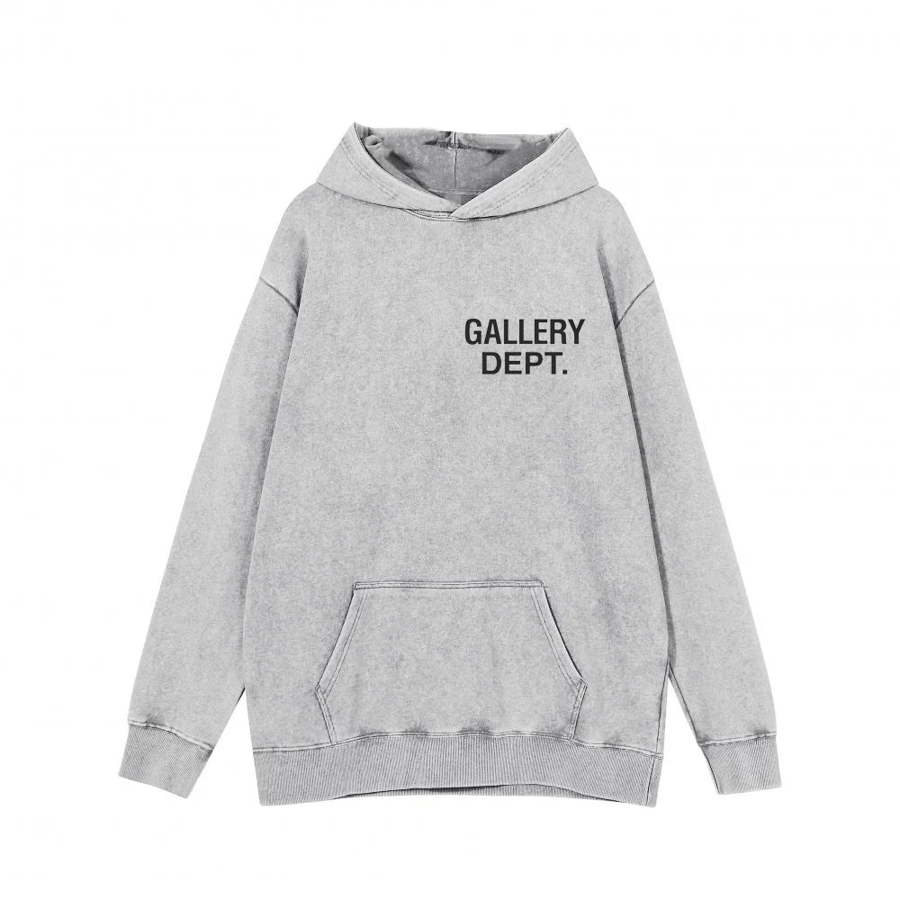 GALLERY DEPT秋季新款扎染拉炼开衫厚棉T高街复古纯棉宽松连帽外套 (4)