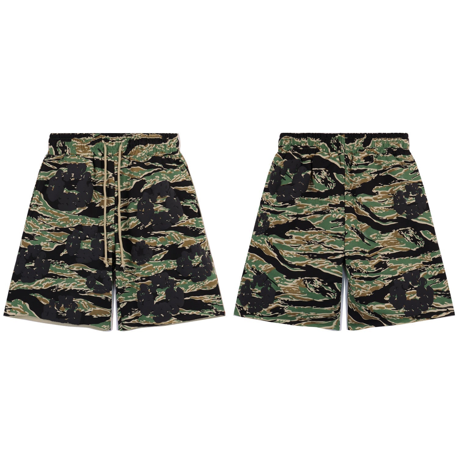 Denim Tears Shorts green tiger stripe camouflage breathable mesh athletic shorts