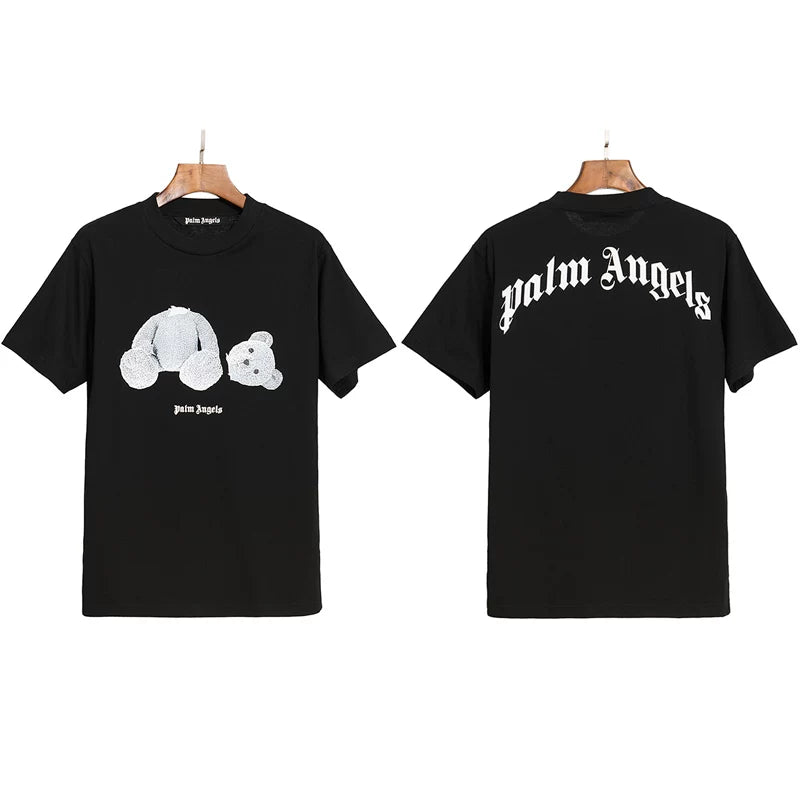 Correct version PALM short sleeved palm angel decapitated bear cartoon bear Angels butterfly print T-shirt men's and women's half sleeves (22)