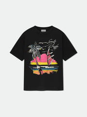 RHUDE letter printed 25S American retro printed short sleeved T-shirt for men and women, loose round neck street pure cotton top (24)