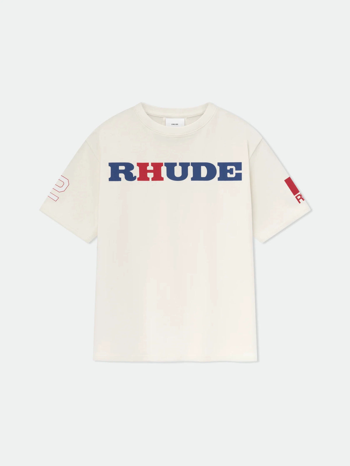 RHUDE letter printed 25S American retro printed short sleeved T-shirt for men and women, loose round neck street pure cotton top (15)