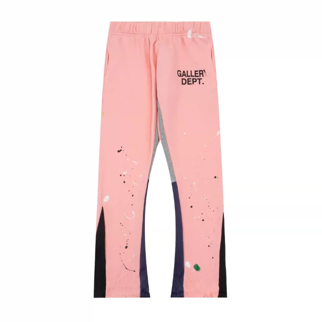 Gallery Dept hand-painted splashed ink spliced drawstring high street casual thick cotton pants micro flared men's and women's loose sports pants (23)