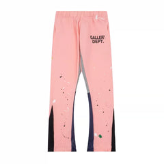Gallery Dept hand-painted splashed ink spliced drawstring high street casual thick cotton pants micro flared men's and women's loose sports pants (23)