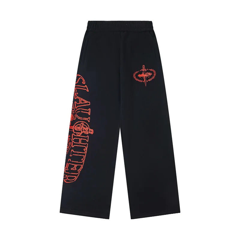 Corteiz Tracksuit American Street Style Fleece‑Lined  Sweatpants