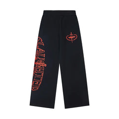 Corteiz Tracksuit American Street Style Fleece‑Lined  Sweatpants