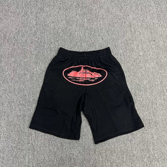 Corteiz Alcatraz Island Meichao High Street Summer Loose Sports and Leisure Heavy Cotton Five-Criss Shorts Fog (5)