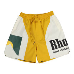 RHUDE shorts Marlboro fog high street trendy brand drawstring 3m letter reflective hip-hop beach five point basketball pants for men (15)