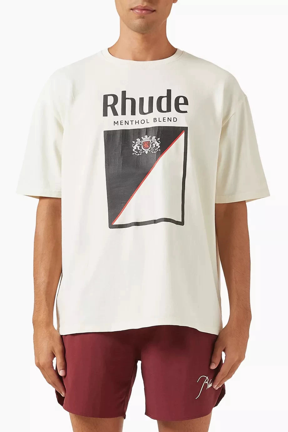 RHUDE letter printed 25S American retro printed short sleeved T-shirt for men and women, loose round neck street pure cotton top (19)