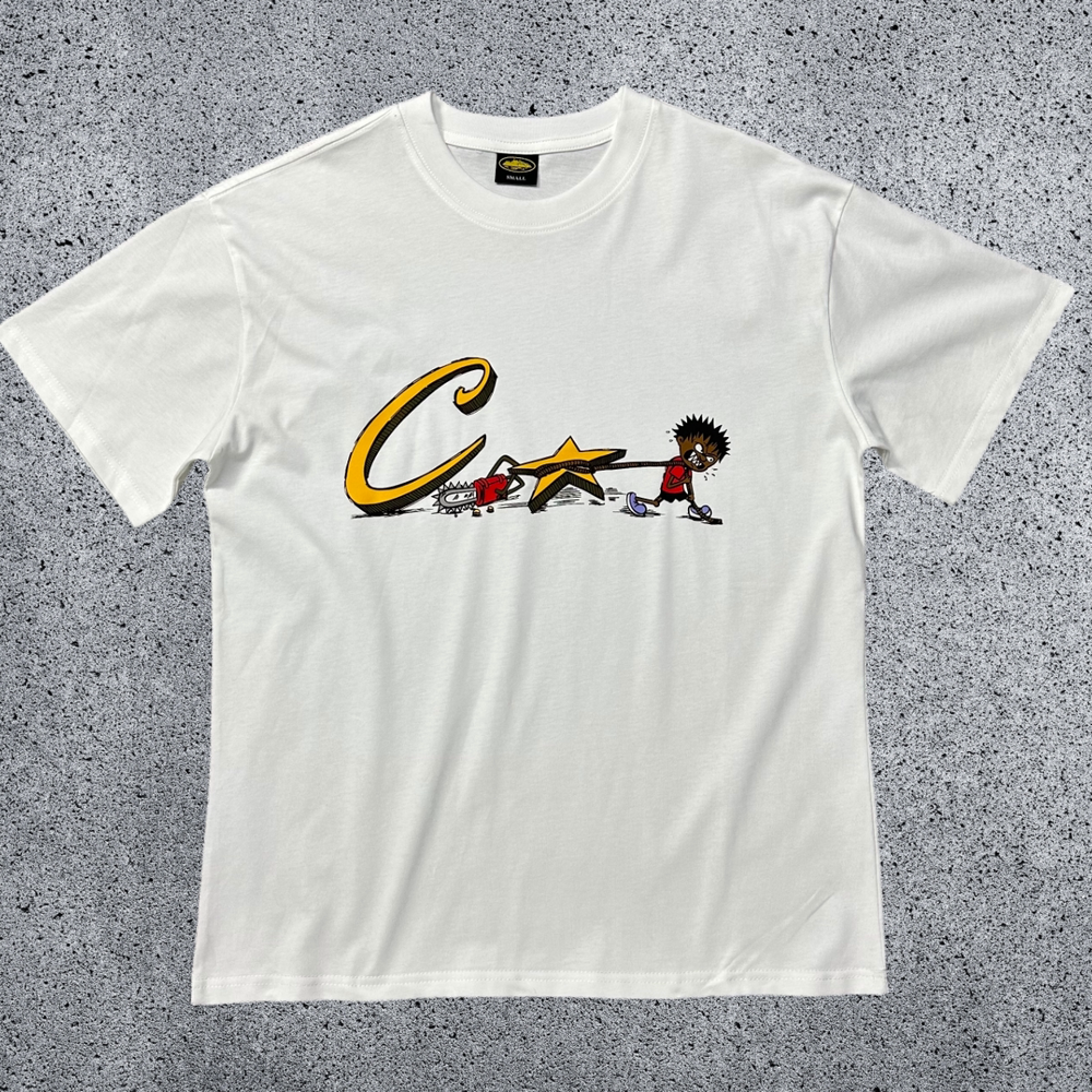 CORTEIZ Devil's Island Short sleeved Cotton Round Neck Printed American Street Loose T-shirt 2024 Spring New INS Trendy Brand (80)
