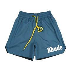 RHUDE shorts Marlboro fog high street trendy brand drawstring 3m letter reflective hip-hop beach five point basketball pants for men (25)