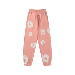 "Denim Tears" Pink Floral Pattern Oversized Sweatpants