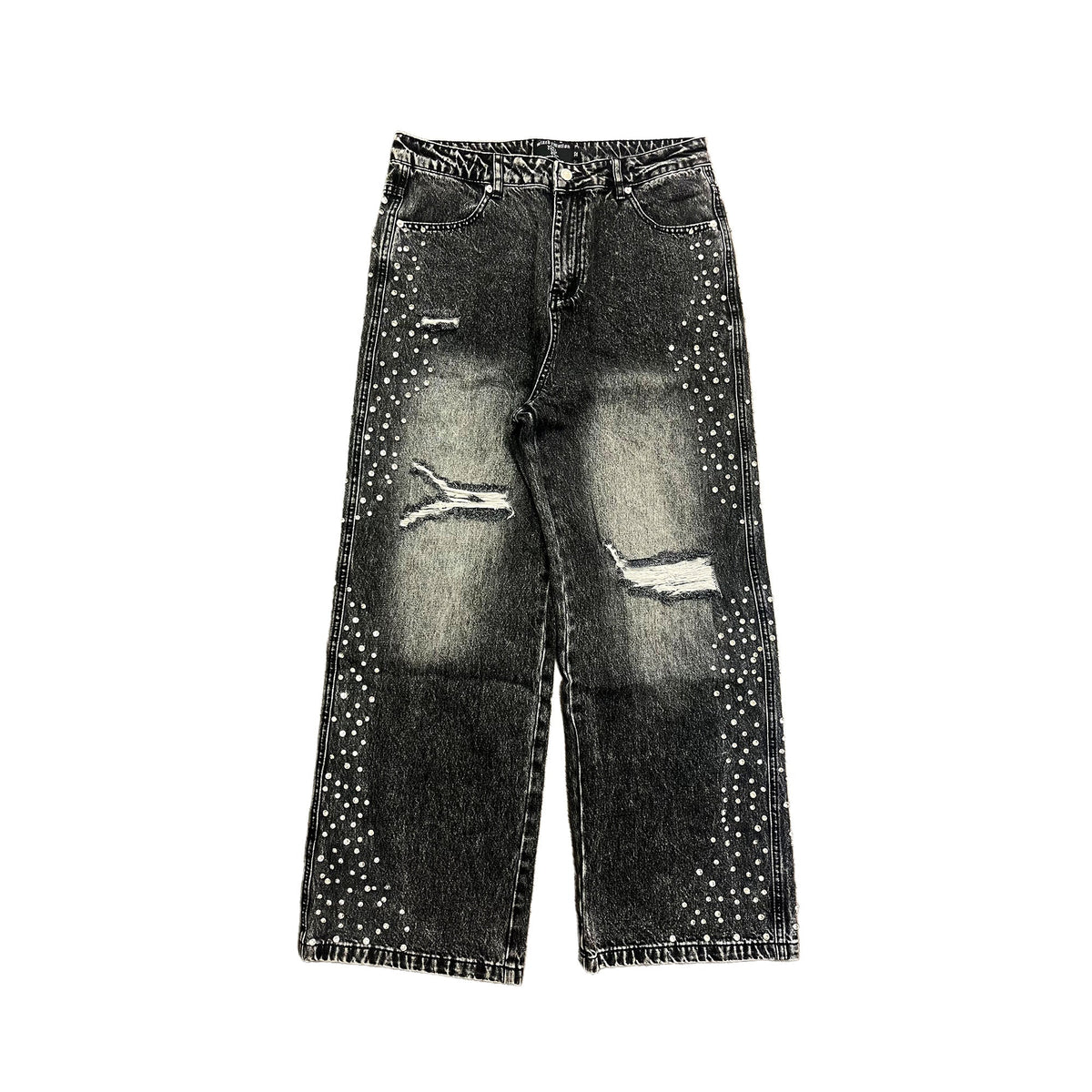 MIXED EMOTION Grey ‘Stone’ Baggy Jeans