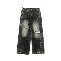 MIXED EMOTION Grey ‘Stone’ Baggy Jeans